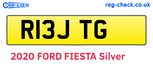 R13JTG are the vehicle registration plates.