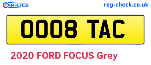 OO08TAC are the vehicle registration plates.