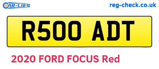 R500ADT are the vehicle registration plates.