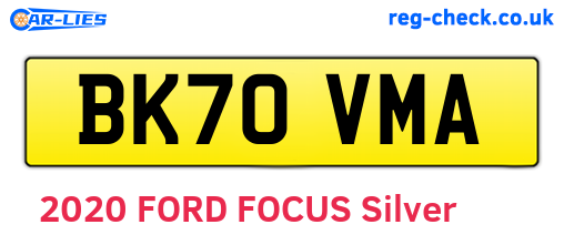 BK70VMA are the vehicle registration plates.