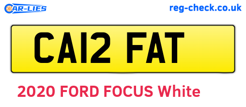 CA12FAT are the vehicle registration plates.