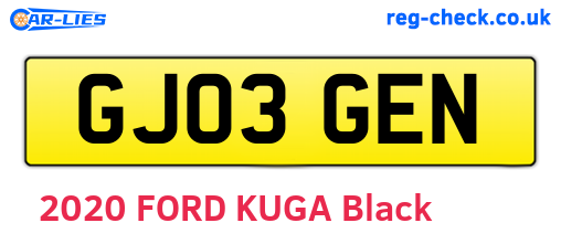 GJ03GEN are the vehicle registration plates.