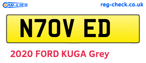 N70VED are the vehicle registration plates.