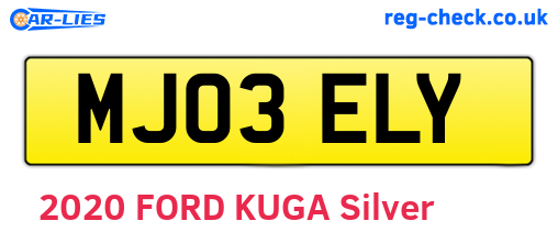 MJ03ELY are the vehicle registration plates.