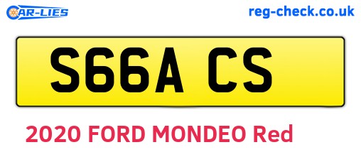 S66ACS are the vehicle registration plates.
