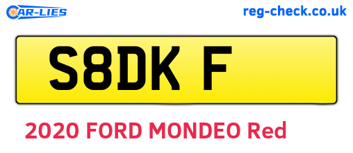 S8DKF are the vehicle registration plates.