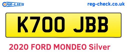 K700JBB are the vehicle registration plates.