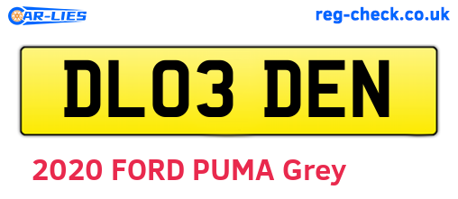 DL03DEN are the vehicle registration plates.