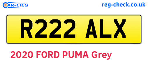 R222ALX are the vehicle registration plates.
