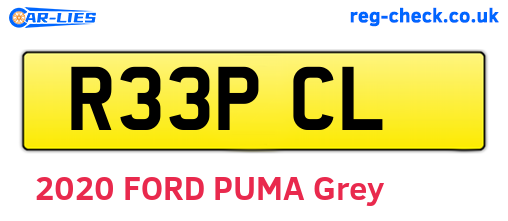R33PCL are the vehicle registration plates.