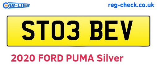 ST03BEV are the vehicle registration plates.