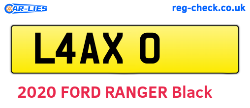 L4AXO are the vehicle registration plates.