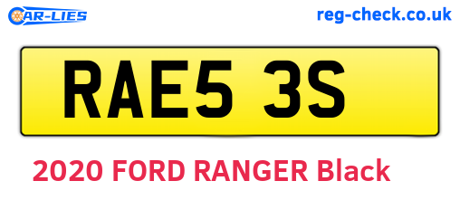 RAE53S are the vehicle registration plates.