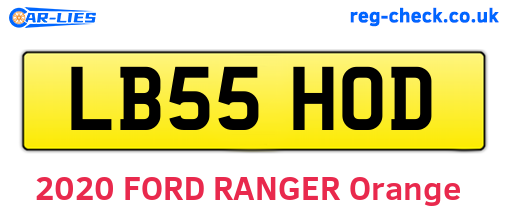 LB55HOD are the vehicle registration plates.