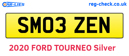 SM03ZEN are the vehicle registration plates.
