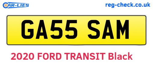 GA55SAM are the vehicle registration plates.
