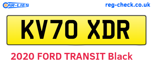 KV70XDR are the vehicle registration plates.