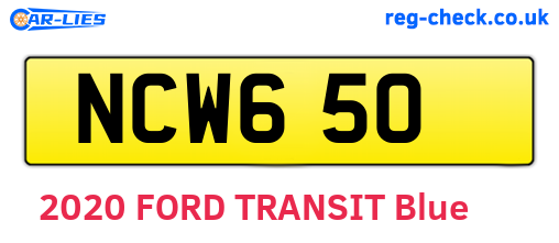 NCW650 are the vehicle registration plates.