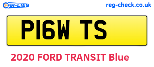 P16WTS are the vehicle registration plates.