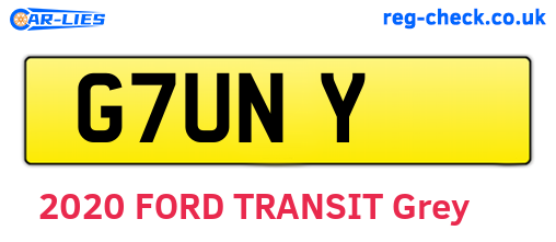 G7UNY are the vehicle registration plates.