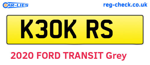 K30KRS are the vehicle registration plates.