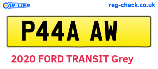 P44AAW are the vehicle registration plates.