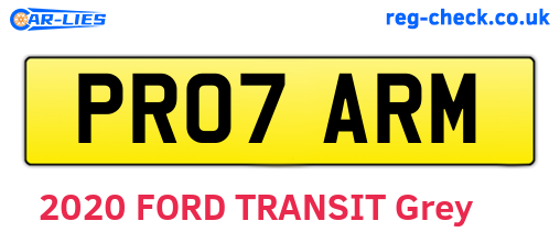 PR07ARM are the vehicle registration plates.