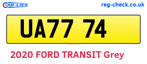 UA7774 are the vehicle registration plates.