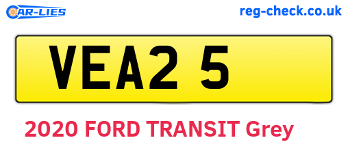 VEA25 are the vehicle registration plates.