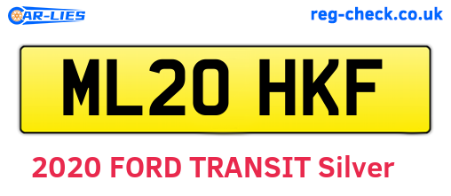 ML20HKF are the vehicle registration plates.