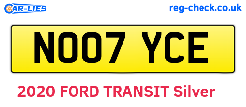 NO07YCE are the vehicle registration plates.