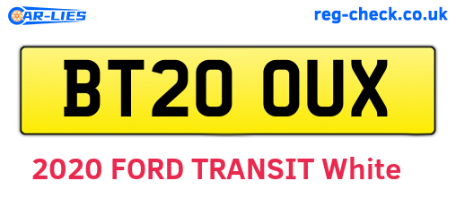 BT20OUX are the vehicle registration plates.