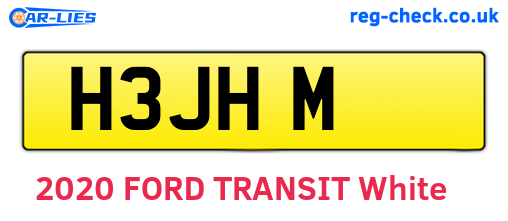 H3JHM are the vehicle registration plates.