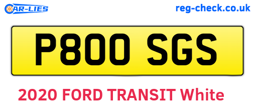P800SGS are the vehicle registration plates.