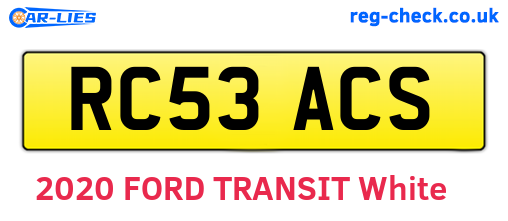 RC53ACS are the vehicle registration plates.