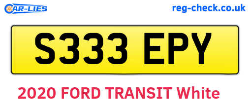 S333EPY are the vehicle registration plates.