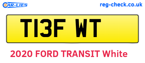 T13FWT are the vehicle registration plates.