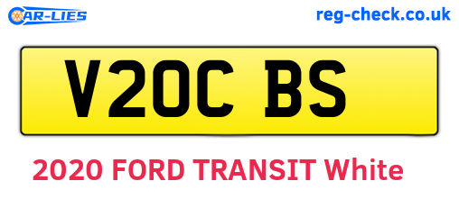 V20CBS are the vehicle registration plates.