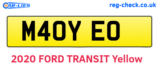 M40YEO are the vehicle registration plates.