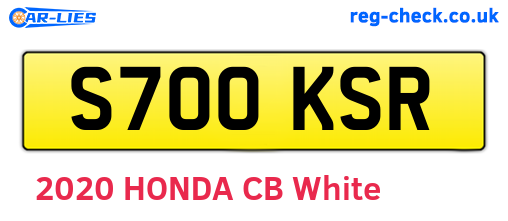 S700KSR are the vehicle registration plates.