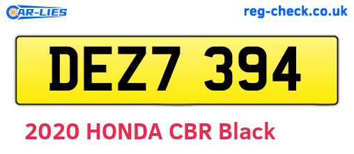 DEZ7394 are the vehicle registration plates.
