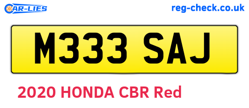 M333SAJ are the vehicle registration plates.