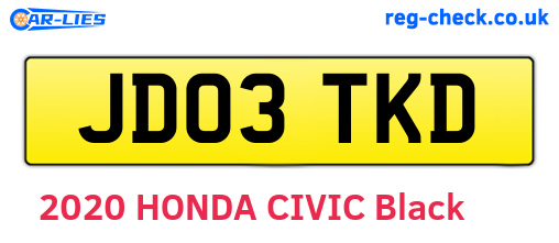 JD03TKD are the vehicle registration plates.