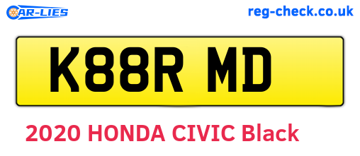 K88RMD are the vehicle registration plates.