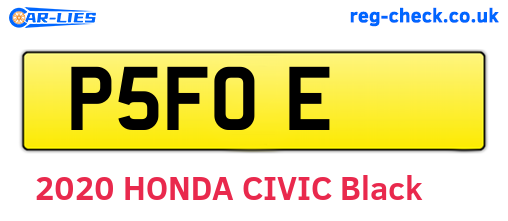 P5FOE are the vehicle registration plates.