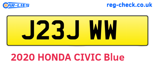 J23JWW are the vehicle registration plates.