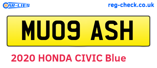 MU09ASH are the vehicle registration plates.