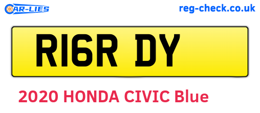 R16RDY are the vehicle registration plates.