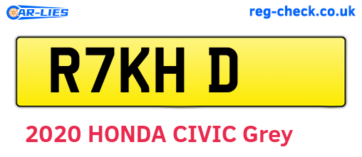 R7KHD are the vehicle registration plates.