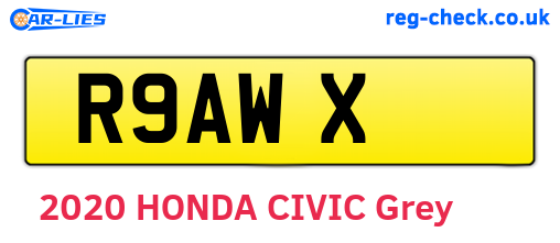 R9AWX are the vehicle registration plates.